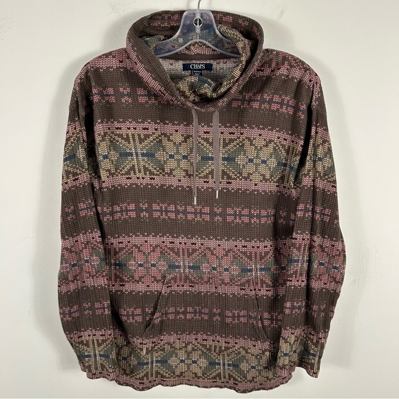 ❤️Chaps Brown and Pink Patterned Sweater XS - Picture 3 of 10